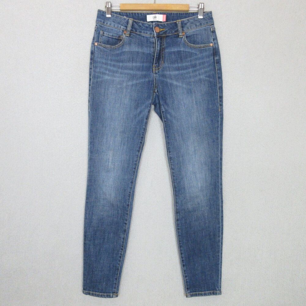 cabi Jeans Womens 8 Skinny Blue Mid‎ Rise Ankle Length Five Pocket Stretch Denim
